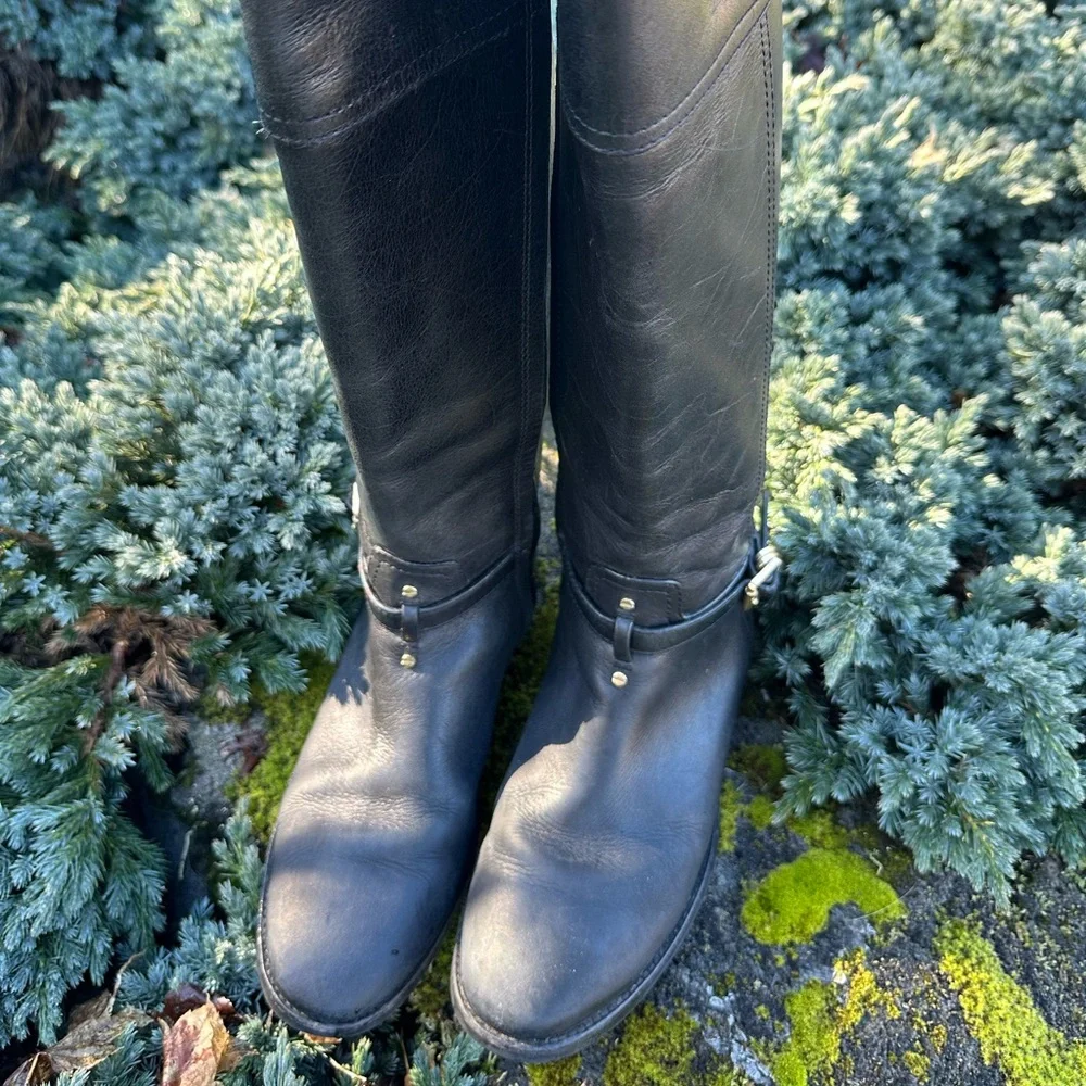 TORY BURCH | Black Marlene Leather Riding Motorcycle Boot 9.5 EUC